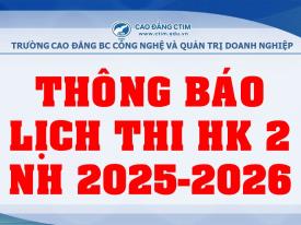 Thông báo lịch thi học kỳ 2 năm học 2025-2026